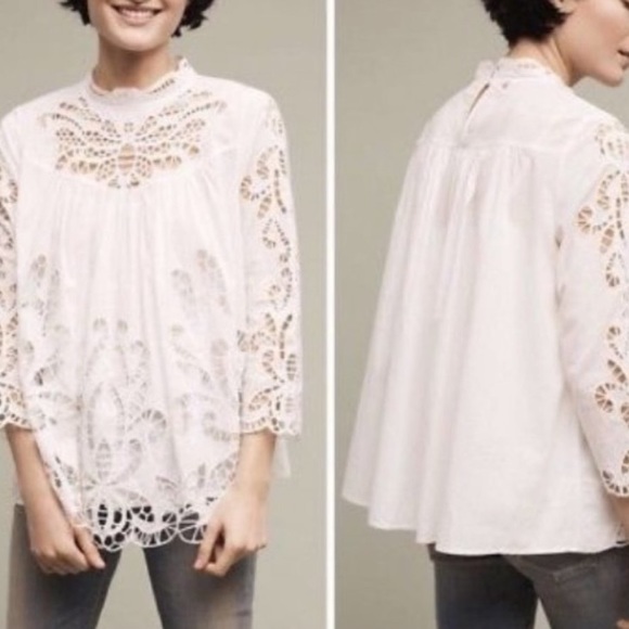 ANTHRO Harlyn Lace and Eyelet Blouse - Picture 11 of 13